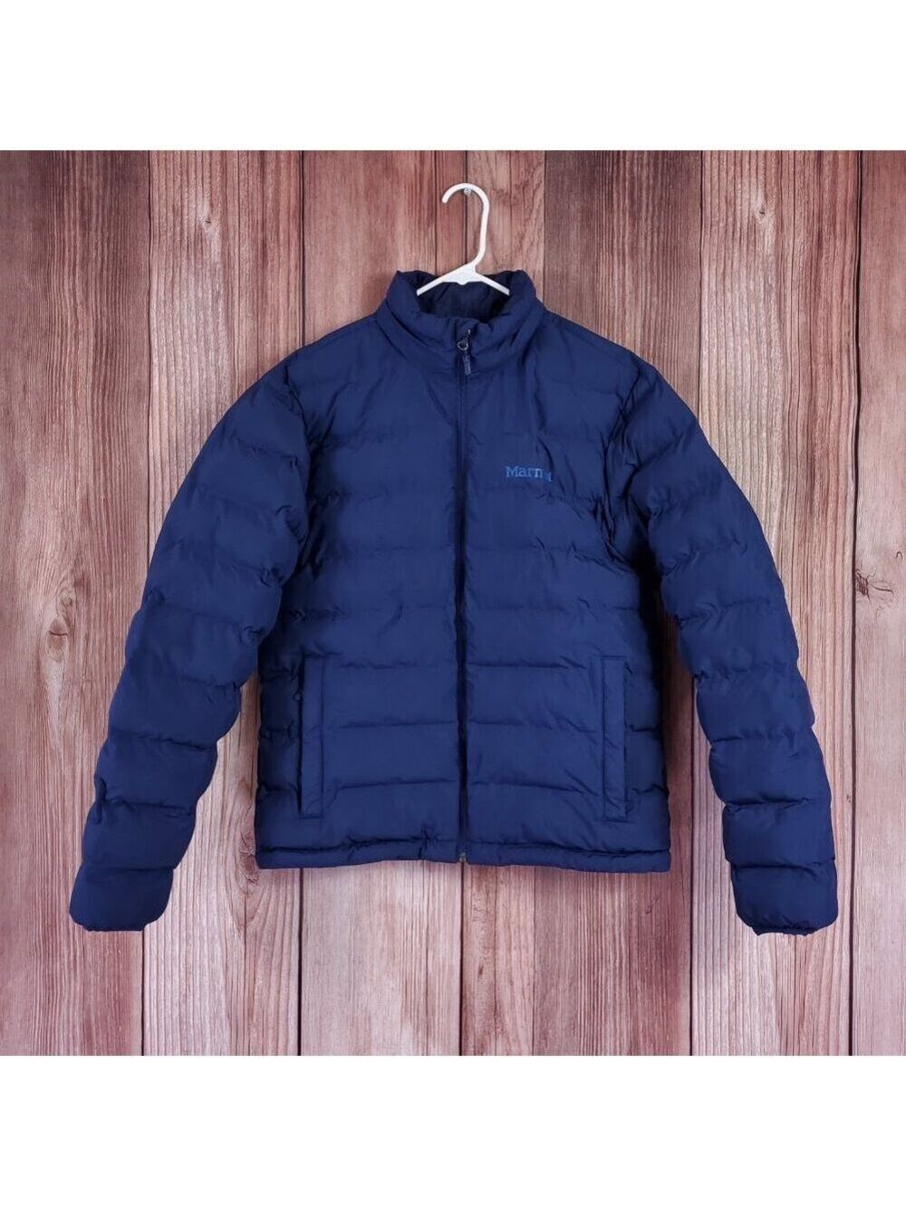 Marmot Mens Small Alassian Featherless Jacket 3M Thinsulate Navy Blue